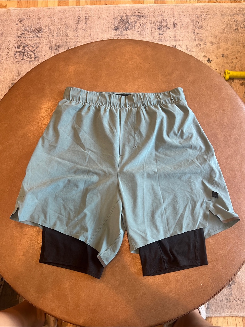 lululemon athletica Two-Layer Training Shorts in Teal and Black